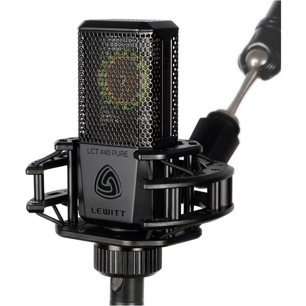 Lewitt LCT 440 Pure Single-Pattern 1" XLR Unidirectional Large Diaphragm Studio Condenser Microphone (Black)