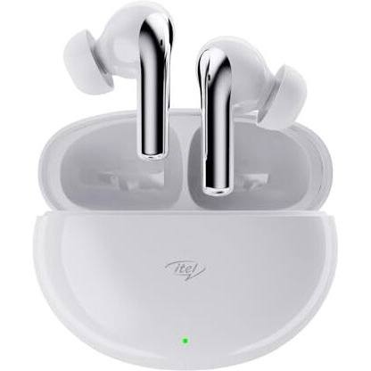 itel Buds Ace ANC, ANC (~25dB), 50HRS Playtime, AI ENC, 10mm Drivers, Fast Charging, IPX5, v5.3 Bluetooth TWS in Ear Earbuds Wireless Earphones with Mic (White)