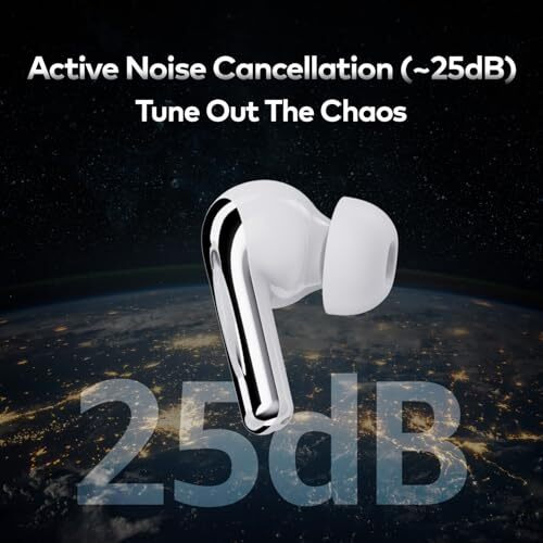 itel Buds Ace ANC, ANC (~25dB), 50HRS Playtime, AI ENC, 10mm Drivers, Fast Charging, IPX5, v5.3 Bluetooth TWS in Ear Earbuds Wireless Earphones with Mic (White)