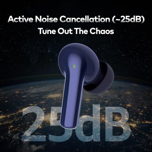 itel Buds Ace ANC, ANC (~25dB), 50HRS Playtime, AI ENC, 10mm Drivers, Fast Charging, IPX5, v5.3 Bluetooth Earbuds, TWS Ear Buds Wireless Earphones with Mic (Midnight Blue)
