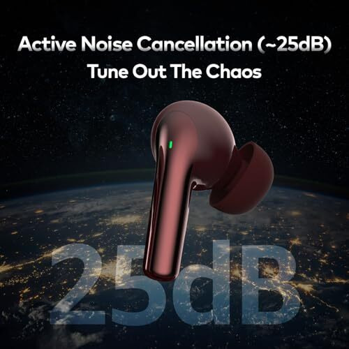 itel Buds Ace ANC, ANC (~25dB), 50HRS Playtime, AI ENC, 10mm Drivers, Fast Charging, IPX5, v5.3 Bluetooth TWS in Ear Earbuds Wireless Earphones with Mic (Cranberry)