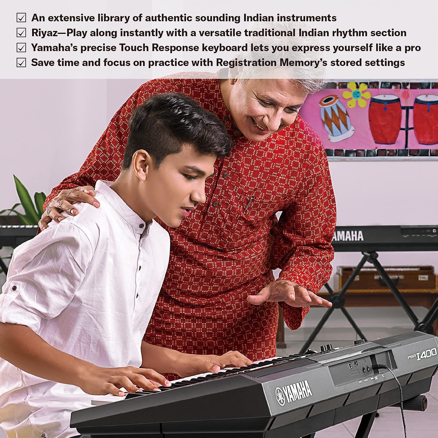 Yamaha PSR-I400 61-Key Portable Keyboard, Metallic Dark Grey