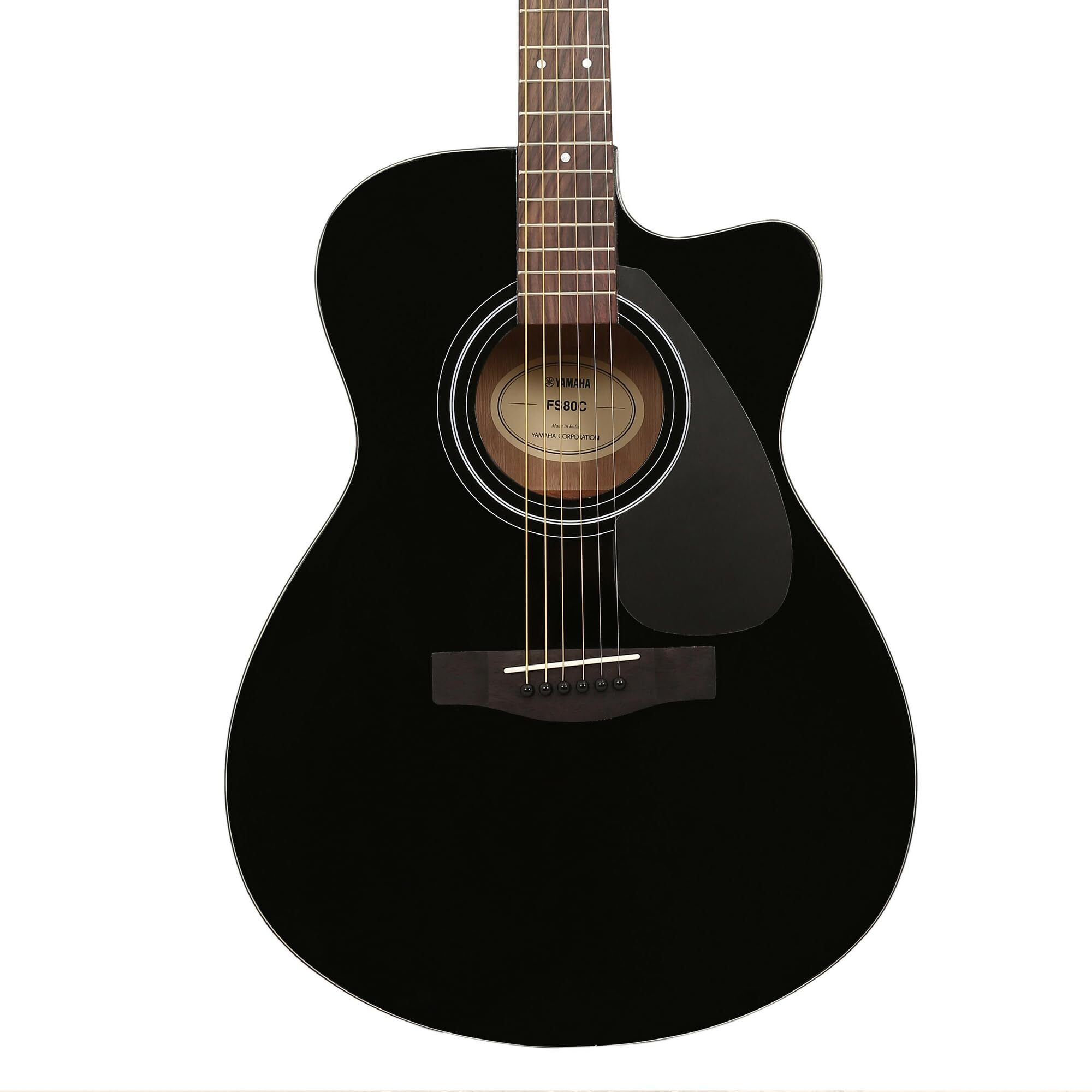 Yamaha Spruce Wood Fs80C Black Concert Cutaway Guitar