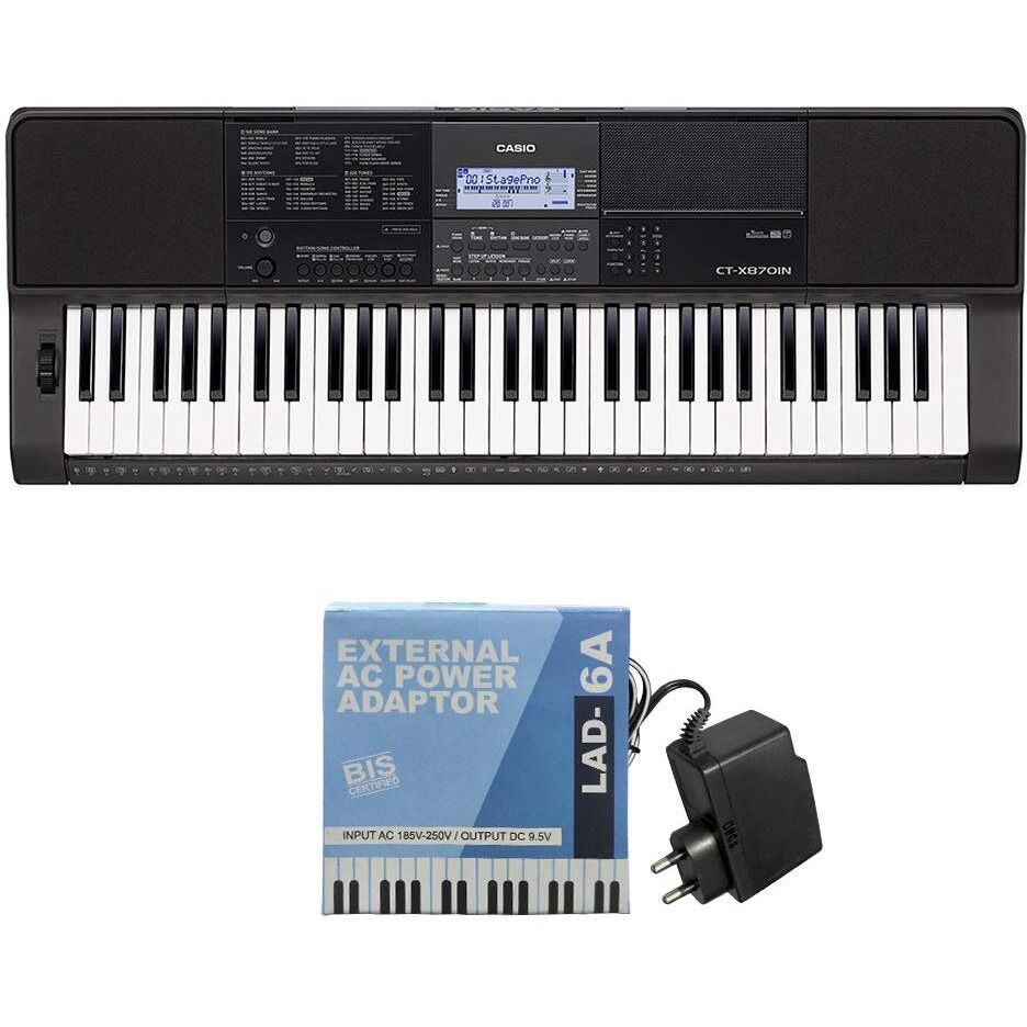 Casio CT-X870IN 61-Key Portable Keyboard, Black