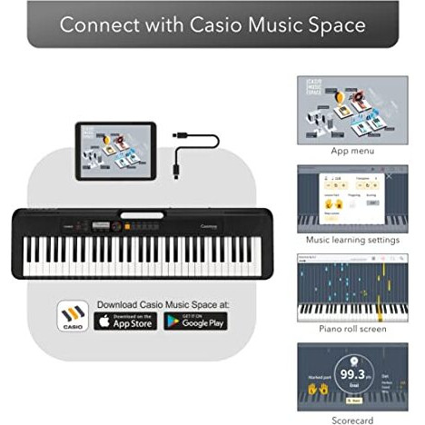 Casio CT-S200 Casiotone 61-Key Portable Keyboard (Black)