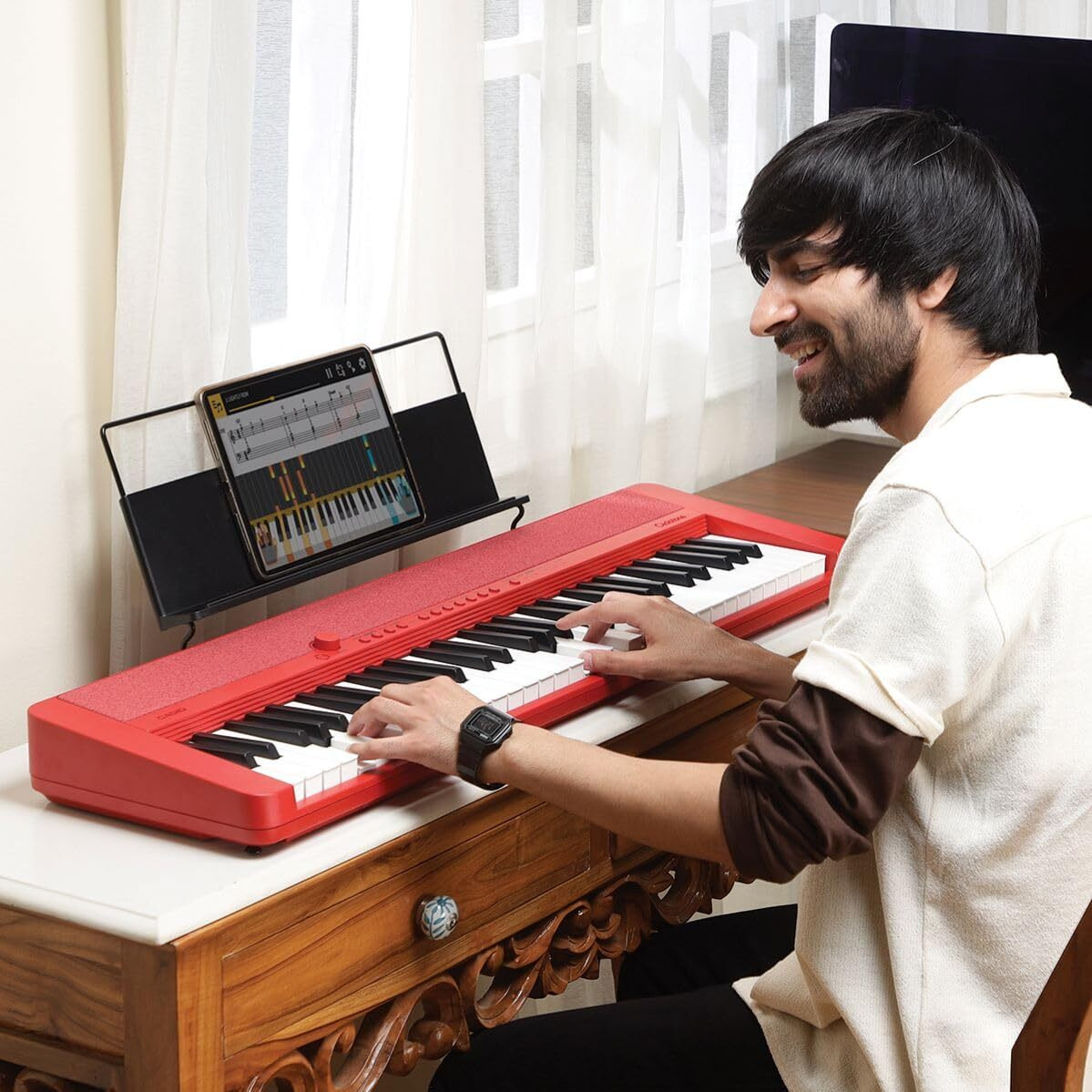 Casio Casiotone CT-S1 61-key Touch Sensitive Portable Keyboard - RED