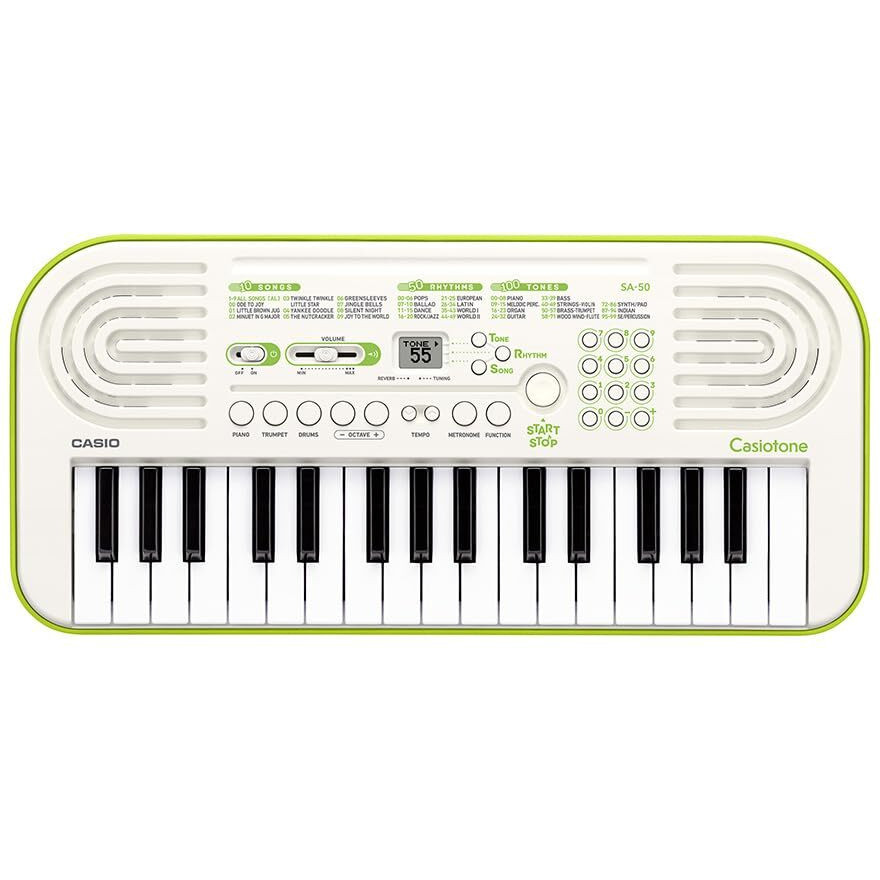 Casiotone Mini Keyboard SA-50 with Piano tones, White