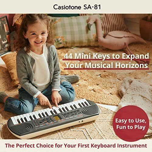 Casiotone Mini Keyboard SA-81 with Piano tones, Black