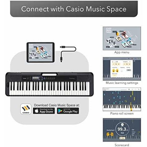 Casio CT-S300 Casiotone 61-Key Touch Sensitive Portable Keyboard (Black)