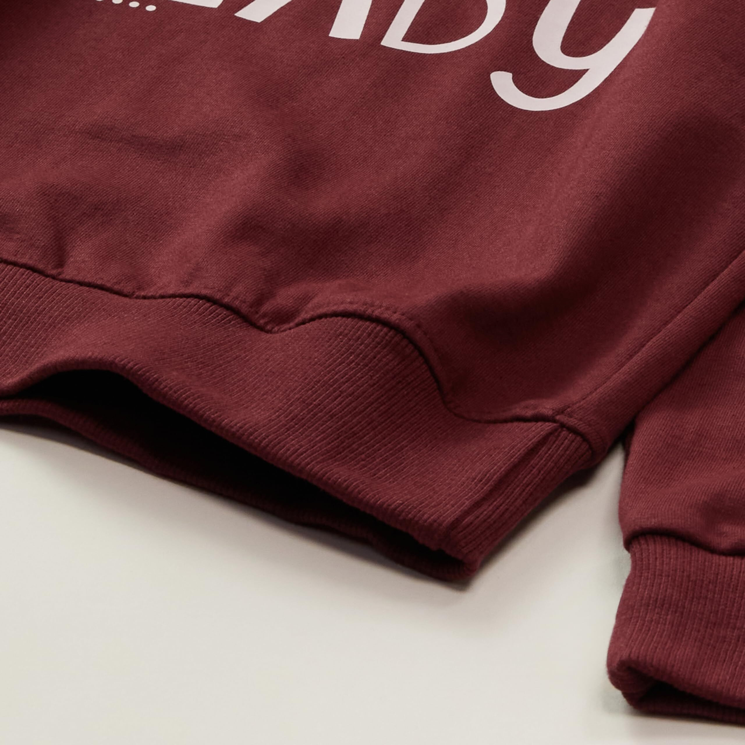 T2F Girl's Cotton Hooded Neck Regular Sweatshirt (BYS-SS-09_Multicolor_7-8 Years_Maroon_7 Years-8 Years)