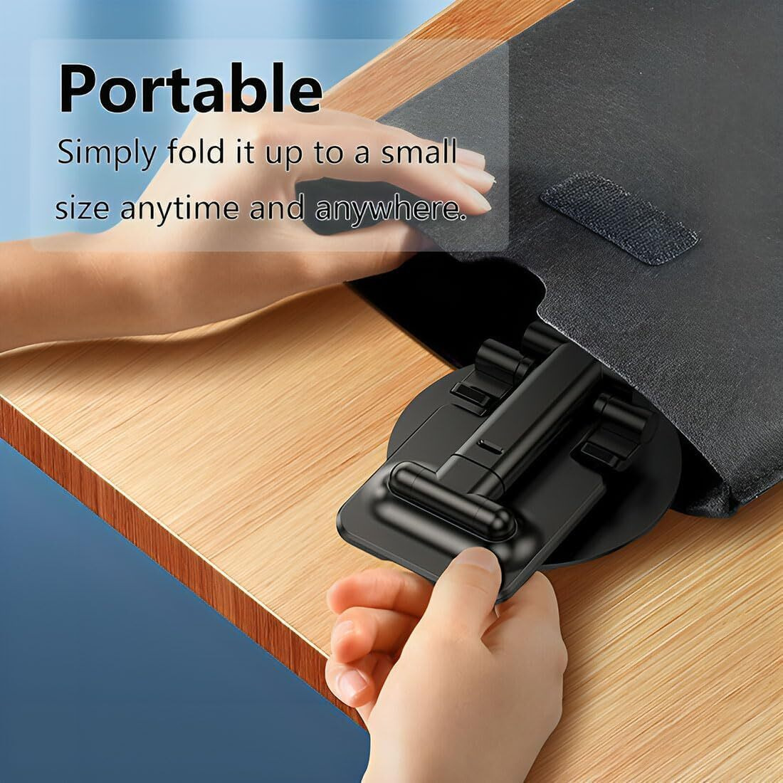 Elfora 360 Mobile Stand |Rotatable & Foldable | Tabletop Mobile Holder |Multiple Height & Angle Adjustments | Compatible for iPhone | Samsung | Oneplus | Vivo | Oppo & Other Smartphones (Black)