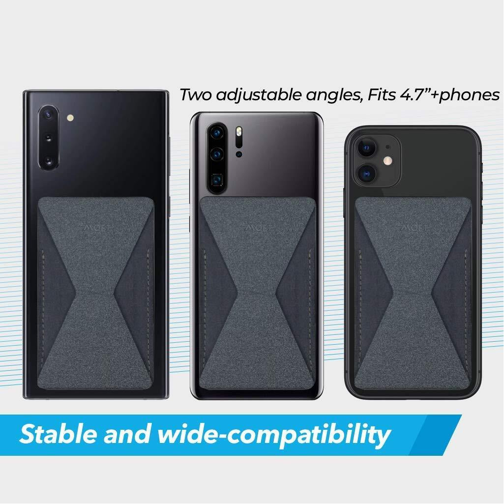 STRIFF Invisible and Foldable Mobile Stand Phone Stand Holder Ultra-Light Phone Card Holder, The Thinnest Vertical Phone Wallet(Black)