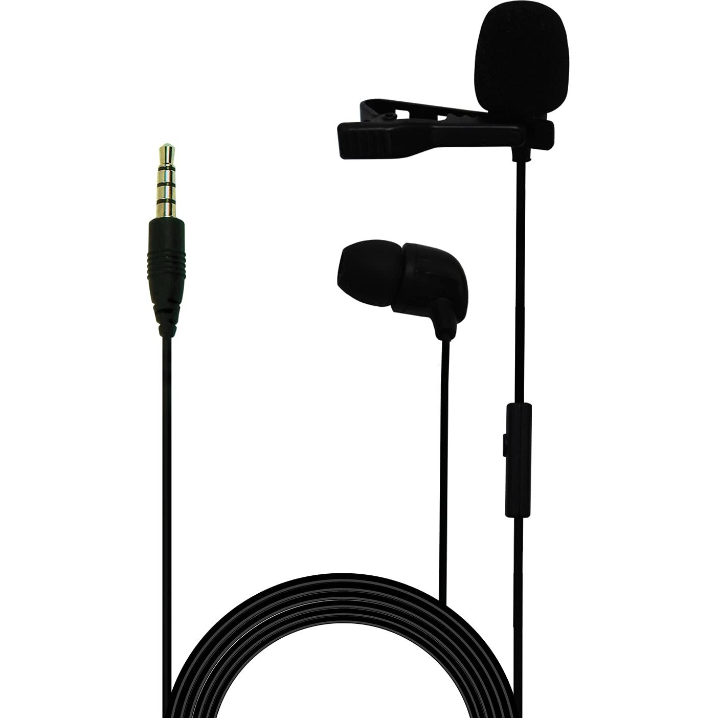 JBL Commercial CSLM30 Auxiliary Omnidirectional Lavalier Microphone with Earphone for Calls, Conferences and Monitoring