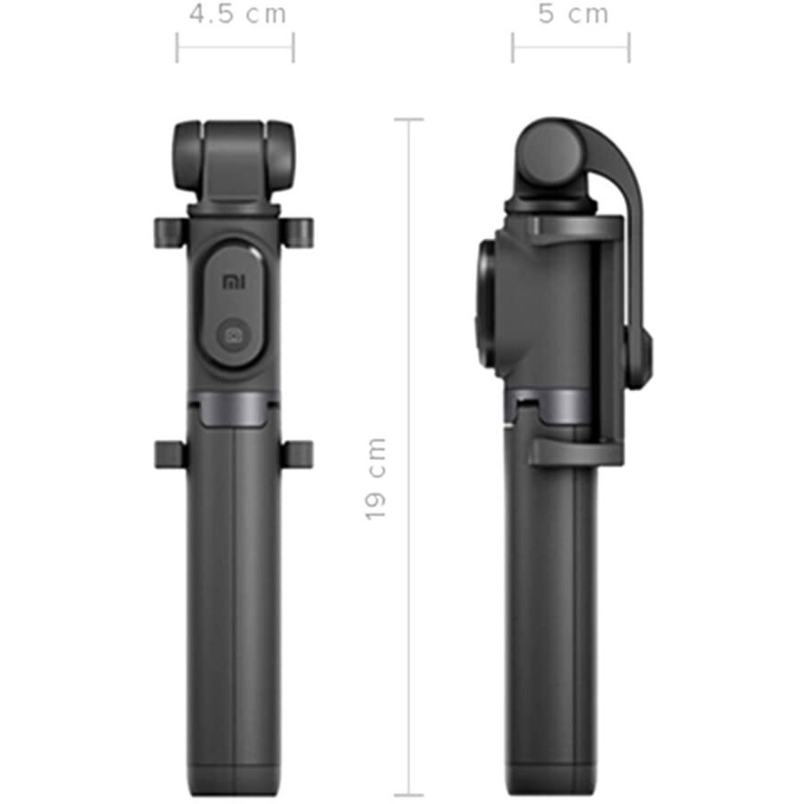 Xiaomi Selfie Stick with Micro USB Rechargeable Bluetooth Remote, Tripod Stand, Multifunctional Selfie Stick with Extendable Aluminium Monopod, 360 deg Rotation Phone Holder, Adjustable Grip (Black)