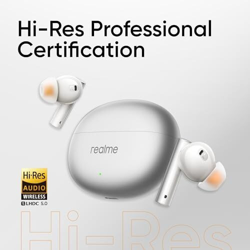 realme Buds Air 6 TWS in Ear Earbuds with 12.4 Mm Deep Bass Driver, 40 Hours Play Time, Fast Charge,50 Db ANC,Lhdc 5.0, 55 Ms Low Latency, Ip55 Dust & Water Resistant, Bluetooth V5.3 (Flame Silver)