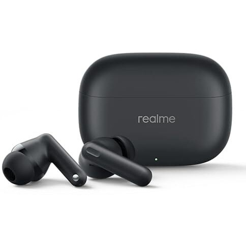 realme Buds T310 Truly Wireless in-Ear Earbuds with 46dB Hybrid ANC, 360 Spatial Audio, 12.4mm Dynamic Bass Driver, Upto 40Hrs Battery and Fast Charging (Vibrant Black)