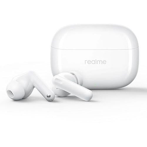 realme Buds T310 Truly Wireless in-Ear Earbuds with 46dB Hybrid ANC, 360 Spatial Audio, 12.4mm Dynamic Bass Driver, Upto 40Hrs Battery and Fast Charging (Agile White)