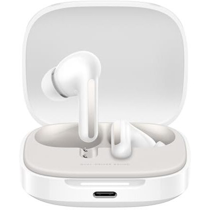 Redmi Buds 6, Dual Driver TWS in Ear Earbuds, 49dB Hybrid Active Noise Cancellation, Spatial Audio, Dual Device Connection, Quad Mic AI ENC, 42 Hrs Playtime, Custom EQ, Wireless Earbuds (White)