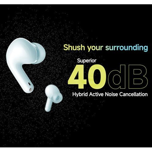 Redmi Buds 5C Bluetooth TWS in Ear Earbuds,Up to 40Db Hybrid Noise Cancellation,Quad Mic,Custom Eq,10Mins Charge for 2Hours Life,Up to 36Hrs Playback,Gaming TWS|Bass White
