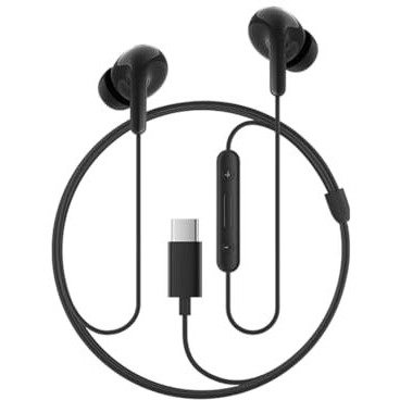 Xiaomi Type-C in-Ear Earphones with 12.4mm Drivers, HD Microphone, and IP54 Dust & Water Resistance (Black)