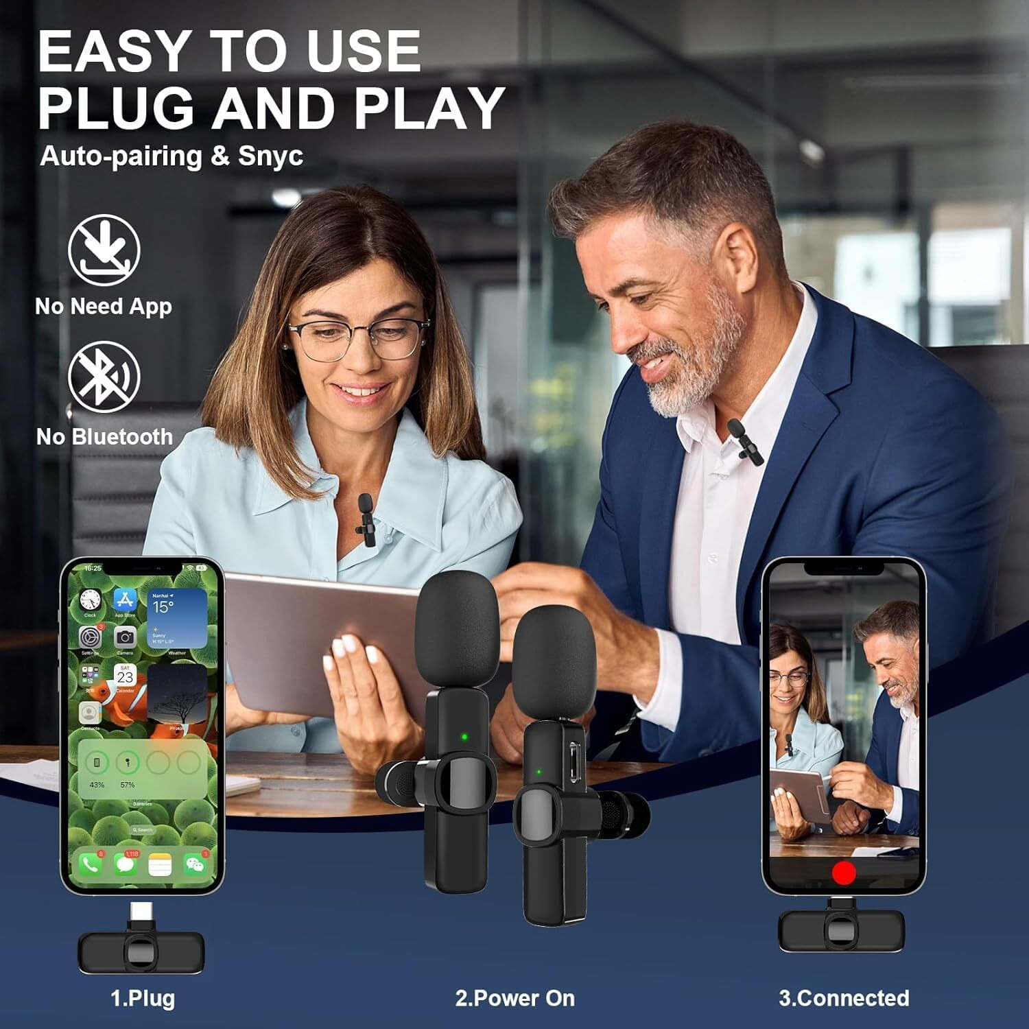 SKYCELL Wireless Bluetooth Collar Mic for Youtubers  Ideal Microphone for Mobile YouTube Channels, Wireless Mic for Vlogging, and Collar Mic for Clear Audio Live Recording No App Needed K9