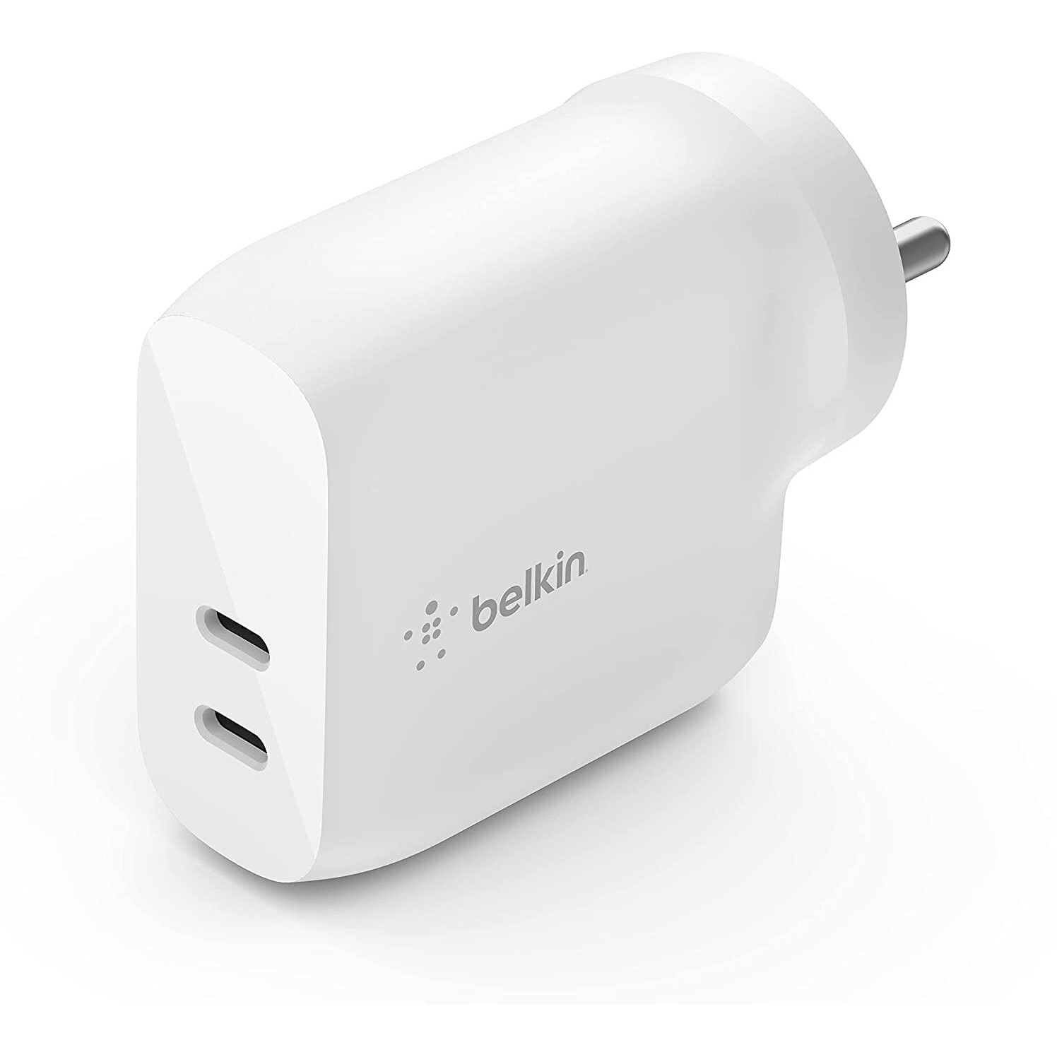 Belkin 40W (20W + 20W) Dual Port USB-C PD Wall Charger | Fast Charging for iPhone 16, 16 Plus, 16 Pro, 16 Pro Max, 15, 15 Pro, 15 Pro Max, iPhone 14 Series, Galaxy S24 Ultra, iPad, AirPods & More