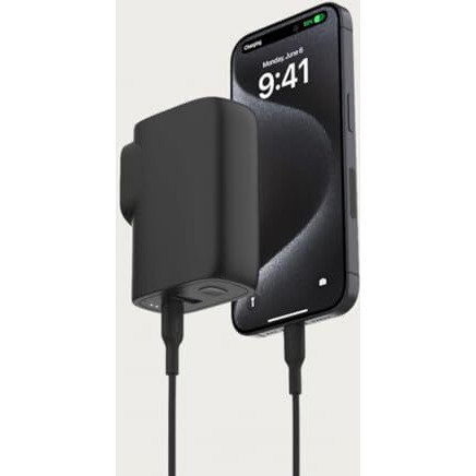 Belkin Portable Charger, Hybrid Power Bank 5000mAH + Wall Charger 25W - 2-in-1 Portable Battery Charger w/USB-C Port & USB-A Port - Travel-Friendly, Dual-Port Charging Device - Black