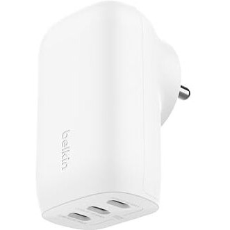 Belkin 3-Port USB-C Wall Charger with PPS 67W, USB-C PD 3.1 Enabled Fast Charging iPhone Charger for iPhone 16 Series, MacBook Pro, AirPods, Galaxy, and Other PD Enabled Devices - White