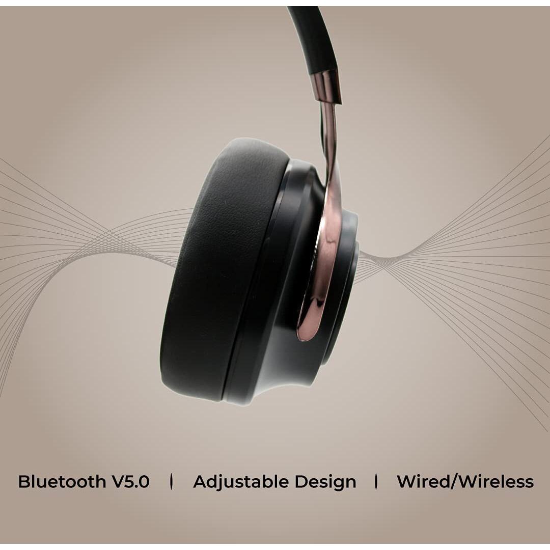 HAMMER Bash Over The Ear Wireless Bluetooth Headphones with Mic, Deep Bass, Foldable Headphones, Fast Pairing, Upto 8 Hours Playtime, Workout/Travel, Bluetooth 5.0 (Black)
