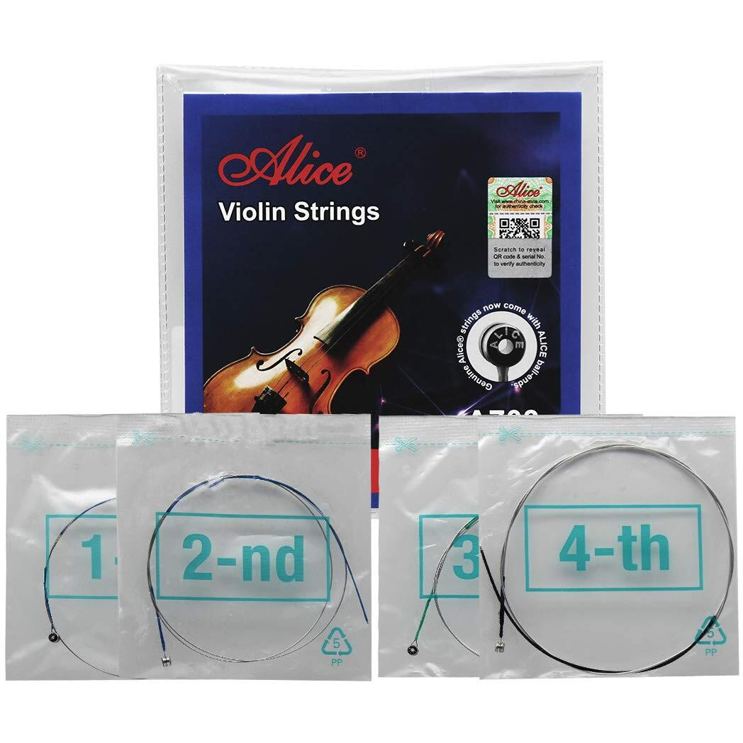 Alice Violin String Set E/a/d/g Violin Strings for Size 1/4 1/2 3/4 4/4 Set Ball, Silver (IKN-A703)