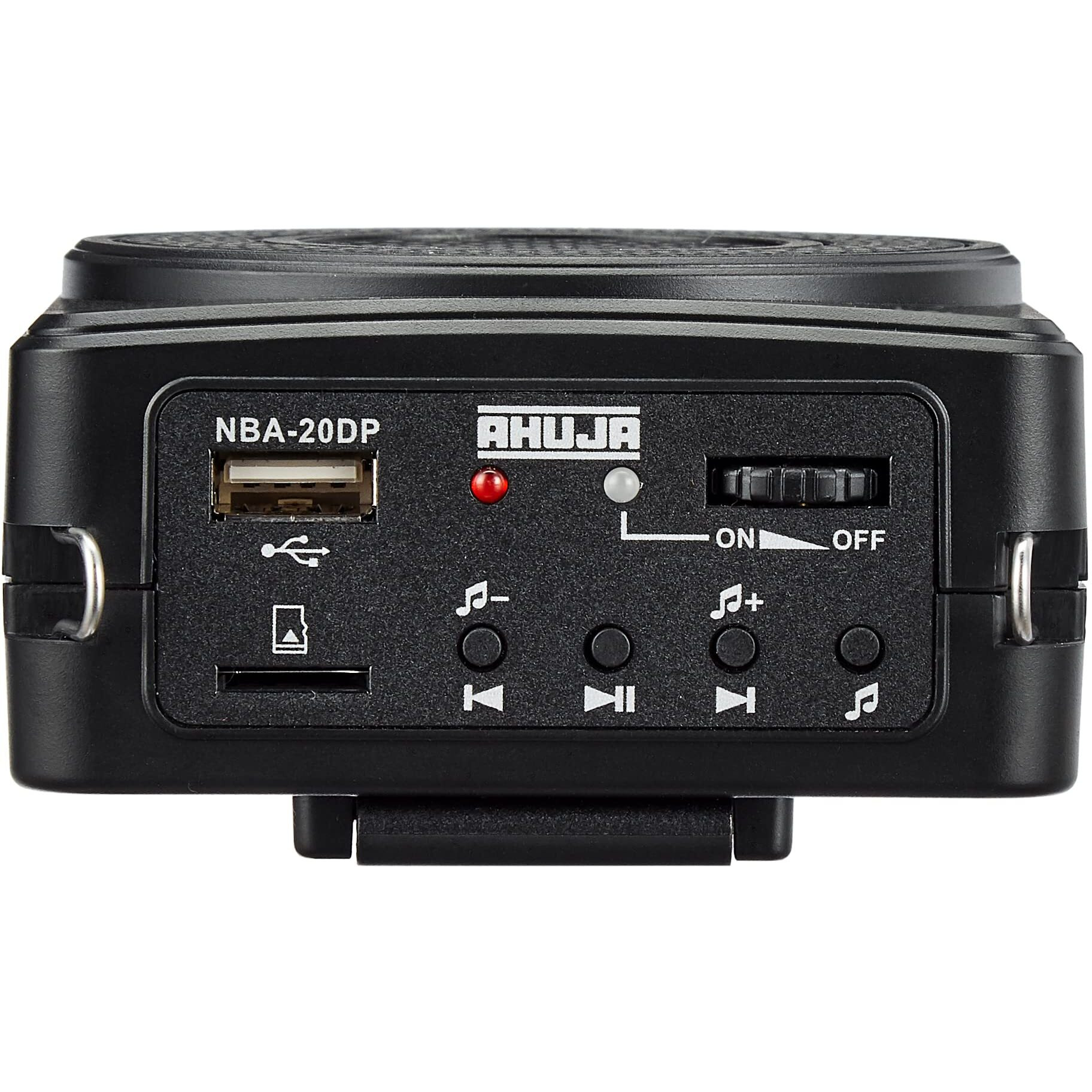 Ahuja Portable PA Neckband System NBA-20Dp Rechargeable with 1 Neckband Mic with USB and SD Card Input, Black, 340gms