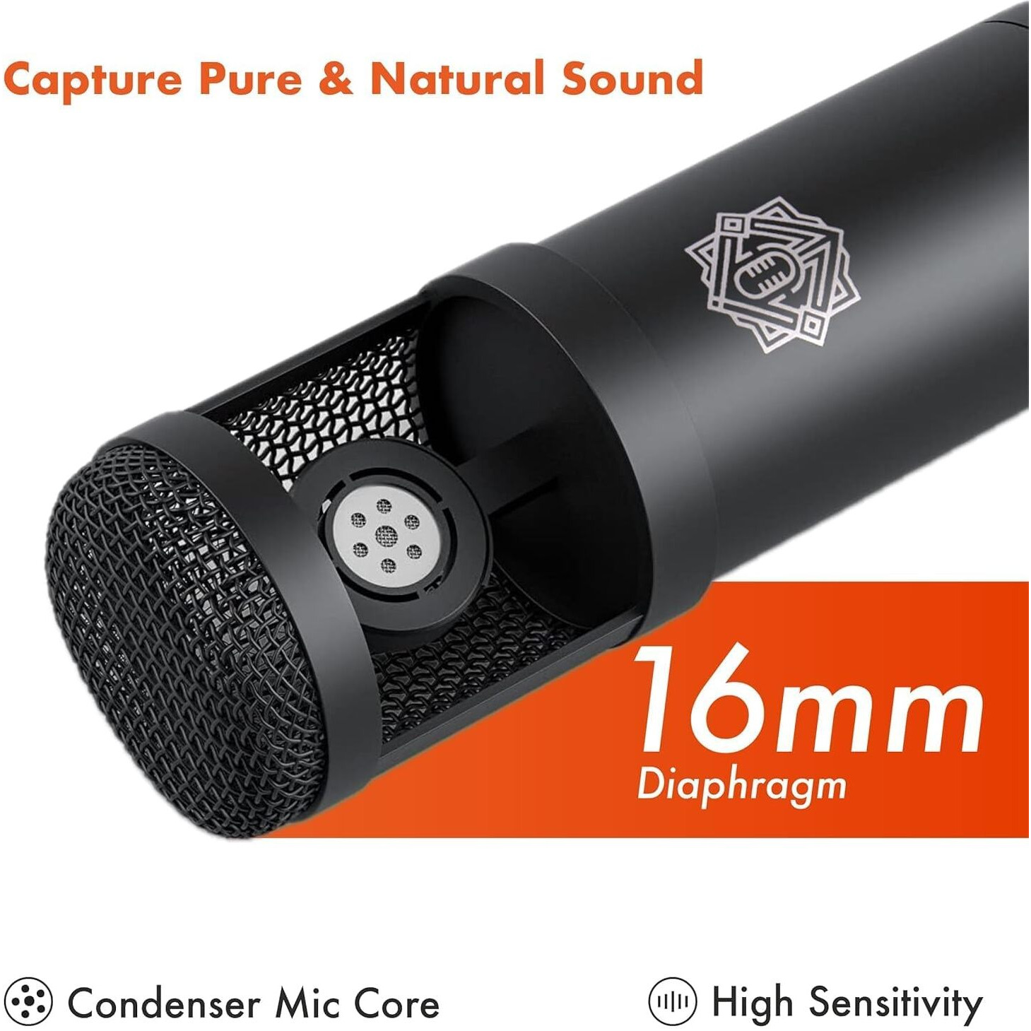 DIGIMORE Condenser Mic for Singing with V8 Sound Card | Condenser Microphone Kit | Voice Changer | Studio Recording Equipments Full Set, Voice Recorder Mic, Karaoke, Gaming, Podcast & Lecture (D-430)