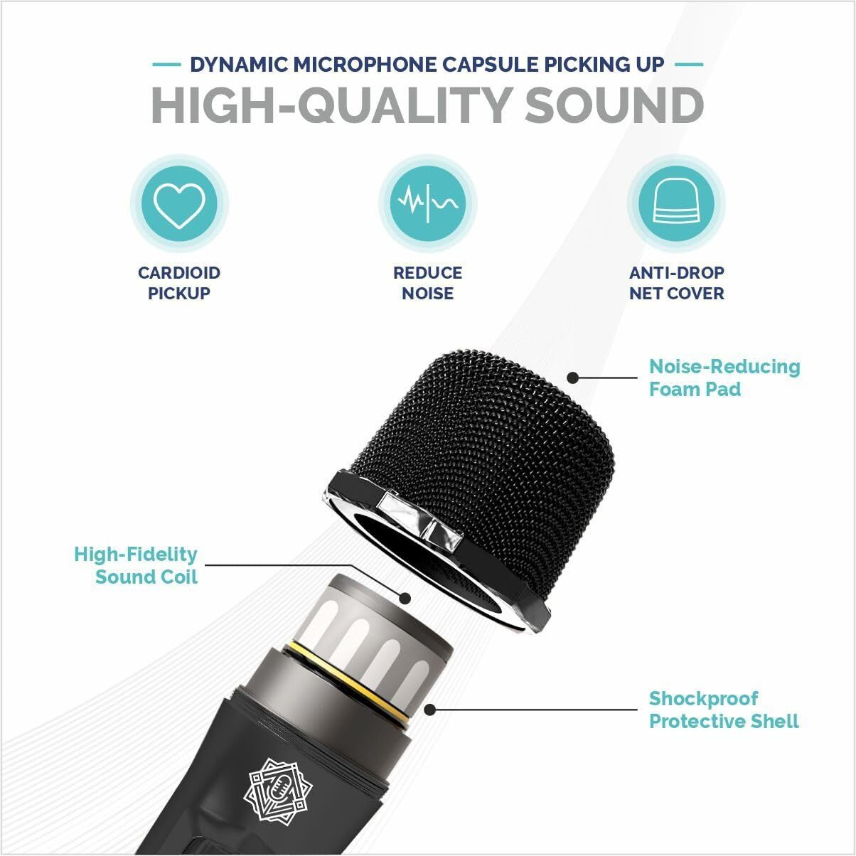 DIGIMORE Dual UHF Wireless Microphone for Singing | 8Hrs Battery | 160ft Range | Type-C Charging | Dual Cordless mic for House Parties, Outdoor Party, Singing, Classroom (D-350 Black)