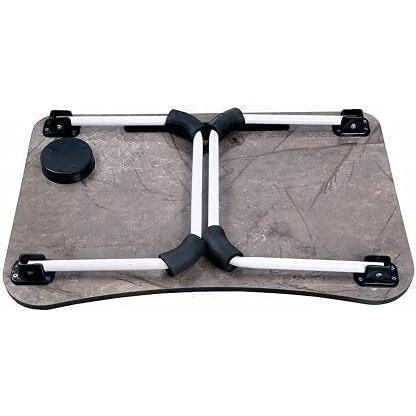 PRIVILON GLOBALL Foldable Wooden Laptop Bed Tray Table, Multifunction Lap Tablet Desk with Cup Holder, Perfect for Eating Breakfast, Reading Book, Working, Watching Movie On Bed (Marble Dark)