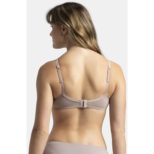 Jockey 1723 Women's Wirefree Padded Super Combed Cotton Elastane Stretch Medium Coverage Lace Styling T-Shirt Bra with Adjustable Straps_Mocha_34B
