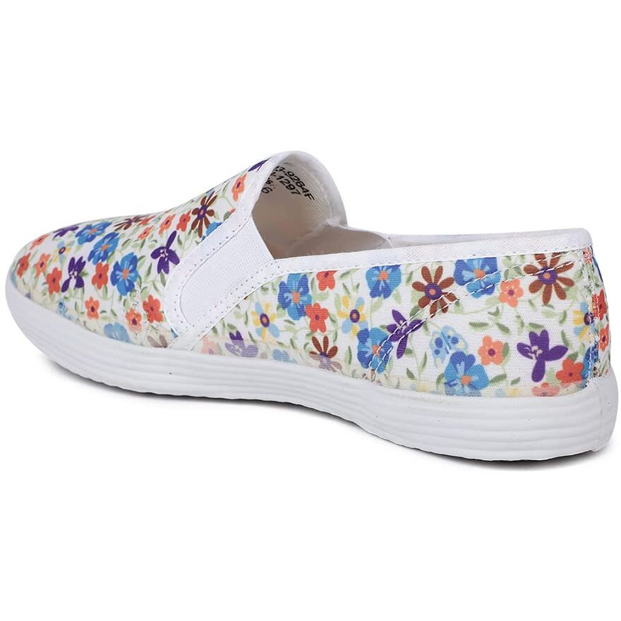 Bata Women's PRINTED FITNESS Ballerina (5591497_WHITE_6 UK)