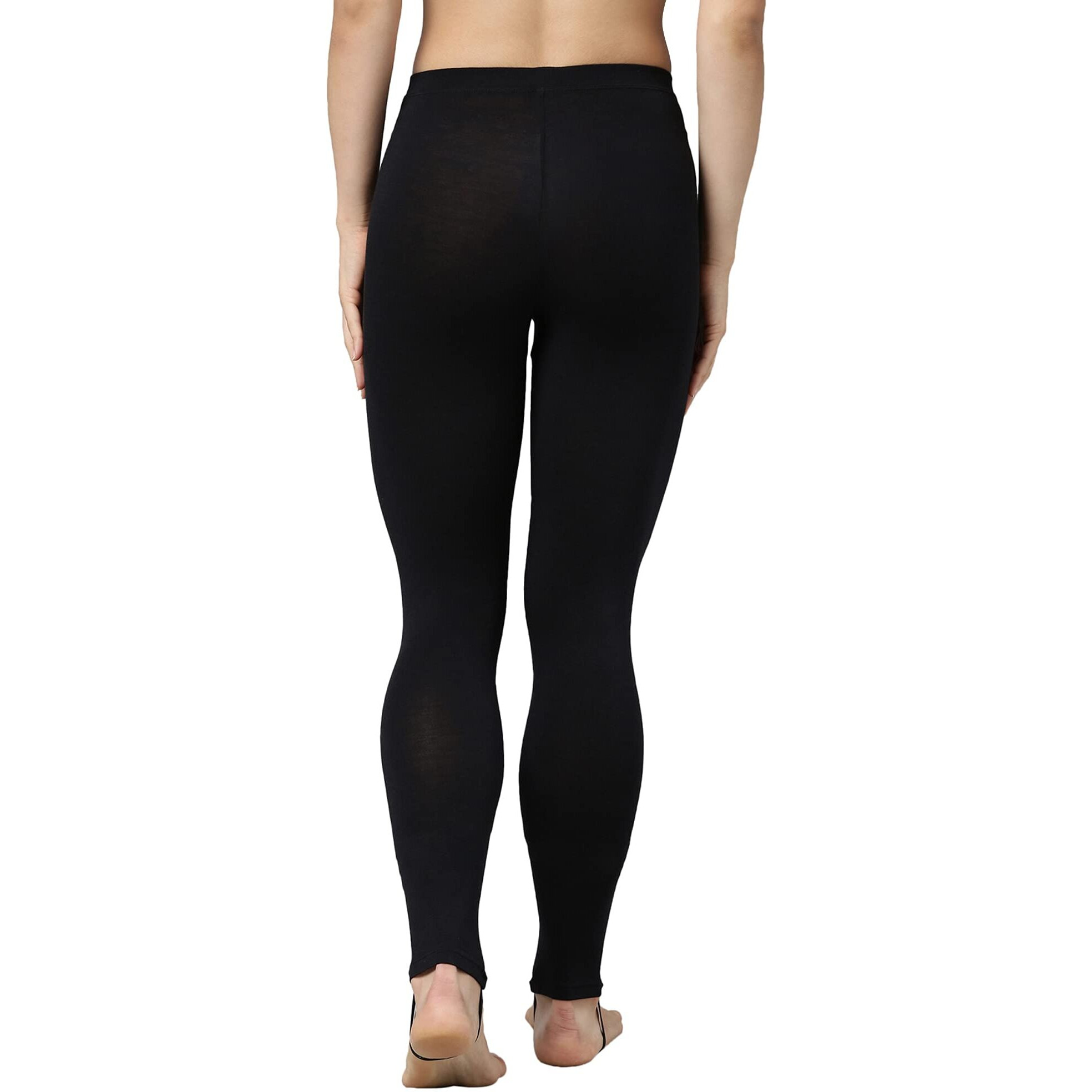Enamor Women's Thermal Legging with Sweat Wicking and Antimicrobial Finish Slim Bottom (TH03_Black_S)