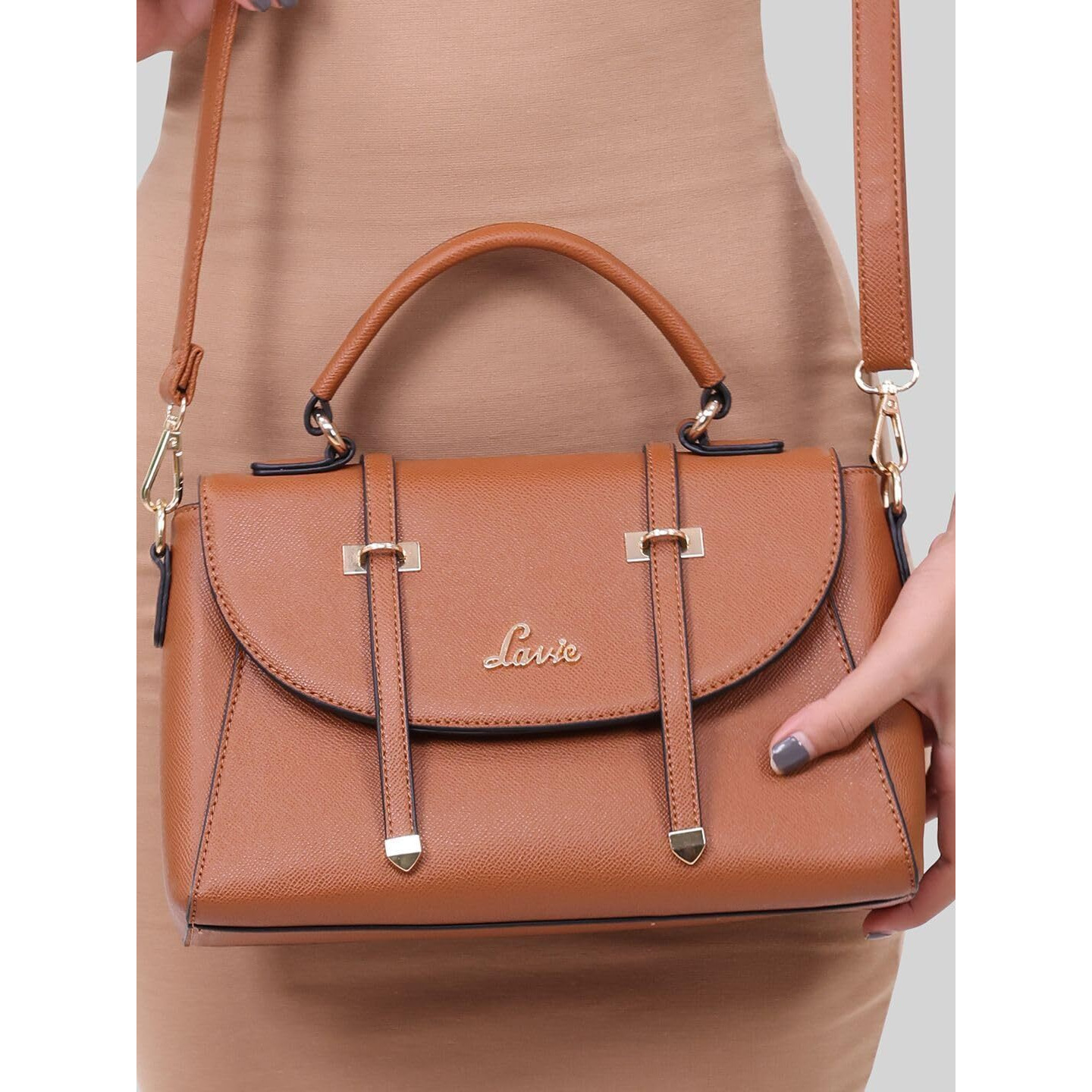 Lavie Women's Beech Flap Satchel Bag Tan Ladies Purse Handbag