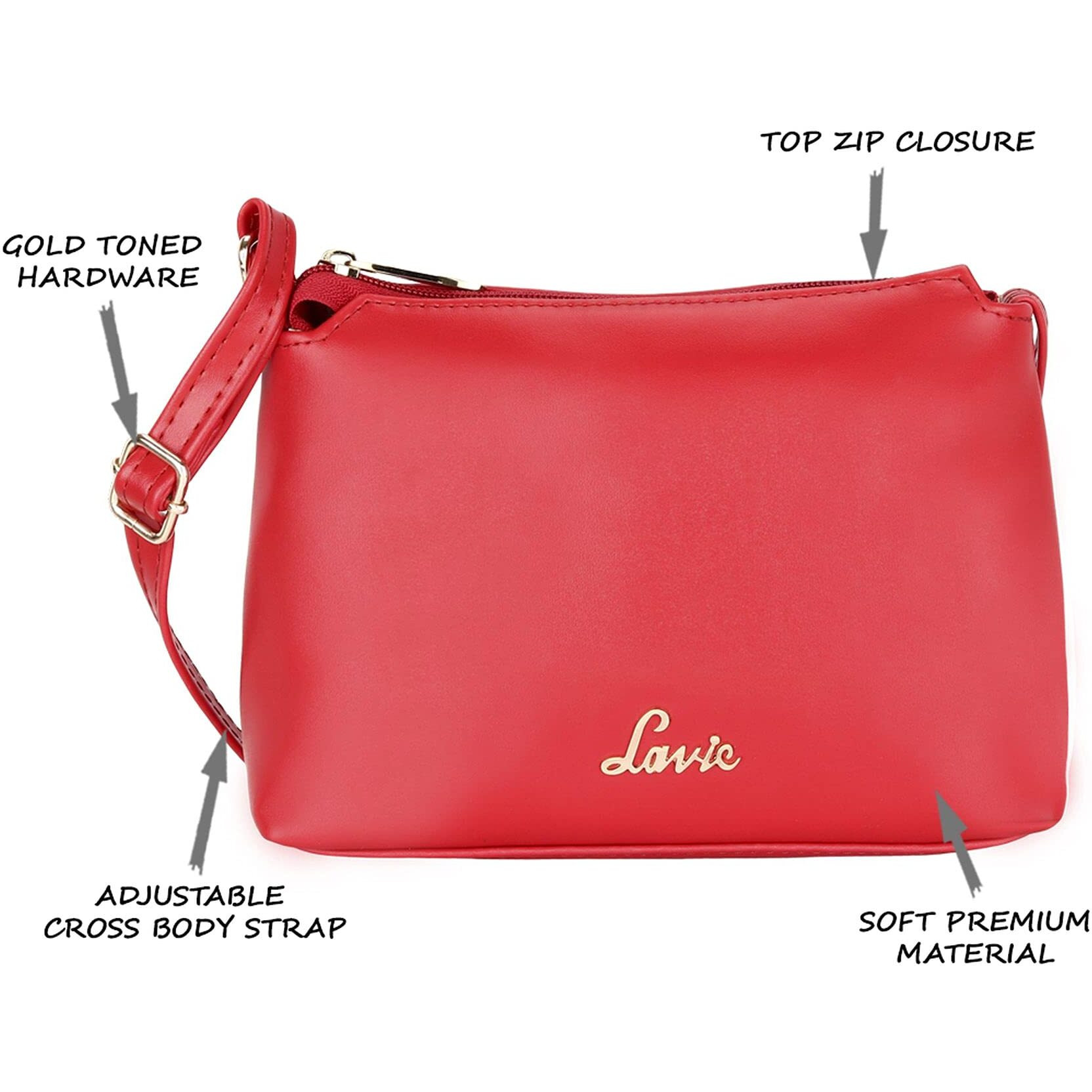 Lavie Girl's Rizon Trendy Small Sling Bag (Red)