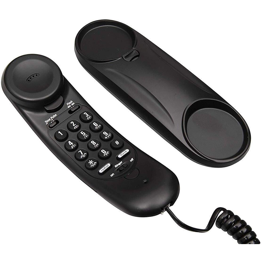 Beetel B26 Corded Slim Landline Phone,Ringer Volume Control,Wall/Desk Mountable,Ringer On/Off Switch,Clear Call Quality,Compact Design,Tone Pulse/Flash/Redial Function (Made in India) (Black)(B26)