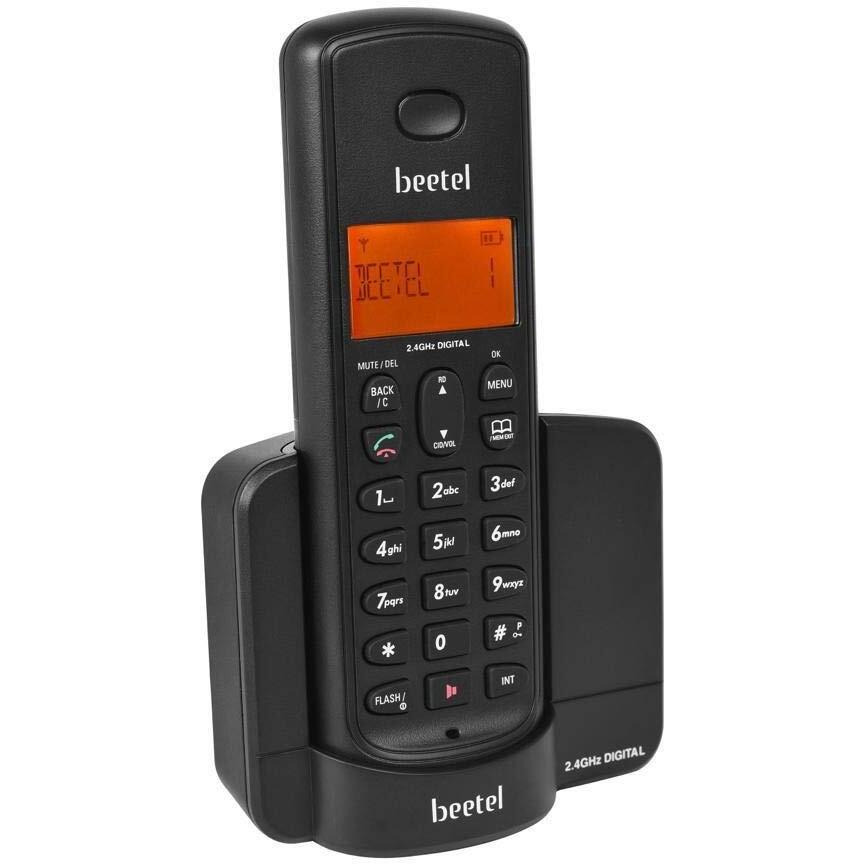 Beetel X90 Cordless 2.4Ghz Landline Phone with Caller ID Display, Stores 50 Contacts, Upto 8Hrs of Talk time, Solid Build Quality, Alarm Function, Auto Answer, Mute & Flash Function (Black X90)