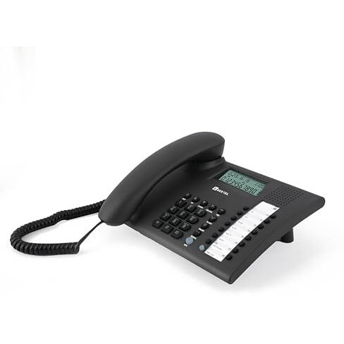Beetel M90N Caller ID Corded Landline Phone with 16 Digit LCD Display,FSK/DTMF Compatable Caller N ID,8 Direct One Touch & 10 Two Touch Memory,Volume Control for Speaker Phone,Music on Hold(Antracite)