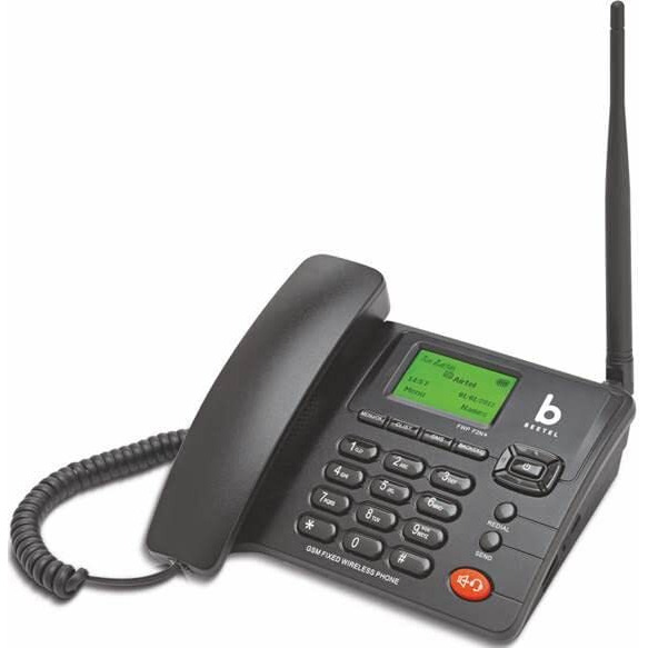 Beetel F2N+ FWP Fixed landline Phone,Wireless with LCD Display, Quad Band,Dual Sim,Voice Recording,Auto Answering, Mp3 Player,3.5mm Jack,Alarm,Basic Calc,TNC Antenna,Screen Auto Lock(F2N+,Black)