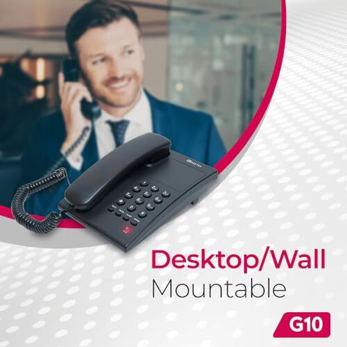 Beetel G10 Newly Launched, Coded Landline, Ringer LED Indication, Desk and Wall Mountable, 3 Step Ringer Volume Control, Tone/Puls/Flash/Pause/Redial, TEC Certified (G10 Black)