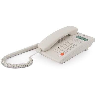 Beetel Newly Launched G30, TEC Certified, Caller ID LCD Display, Ringer LED,DTMF/FSK Compatible, 2-Way Adjustable Speaker Phone, Music on Hold, Desk/Wall Mountable, 3 Level LCD Contrast(G30-Warm Grey)