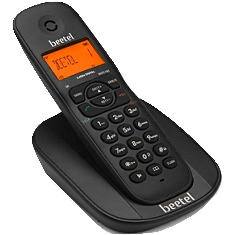 Beetel X73 Cordless 2.4Ghz Landline Phone with Caller ID Display, 2-Way Speaker Phone with Volume Controls, Auto Answer, Alarm Function, Stylish Design (Black)(X73)