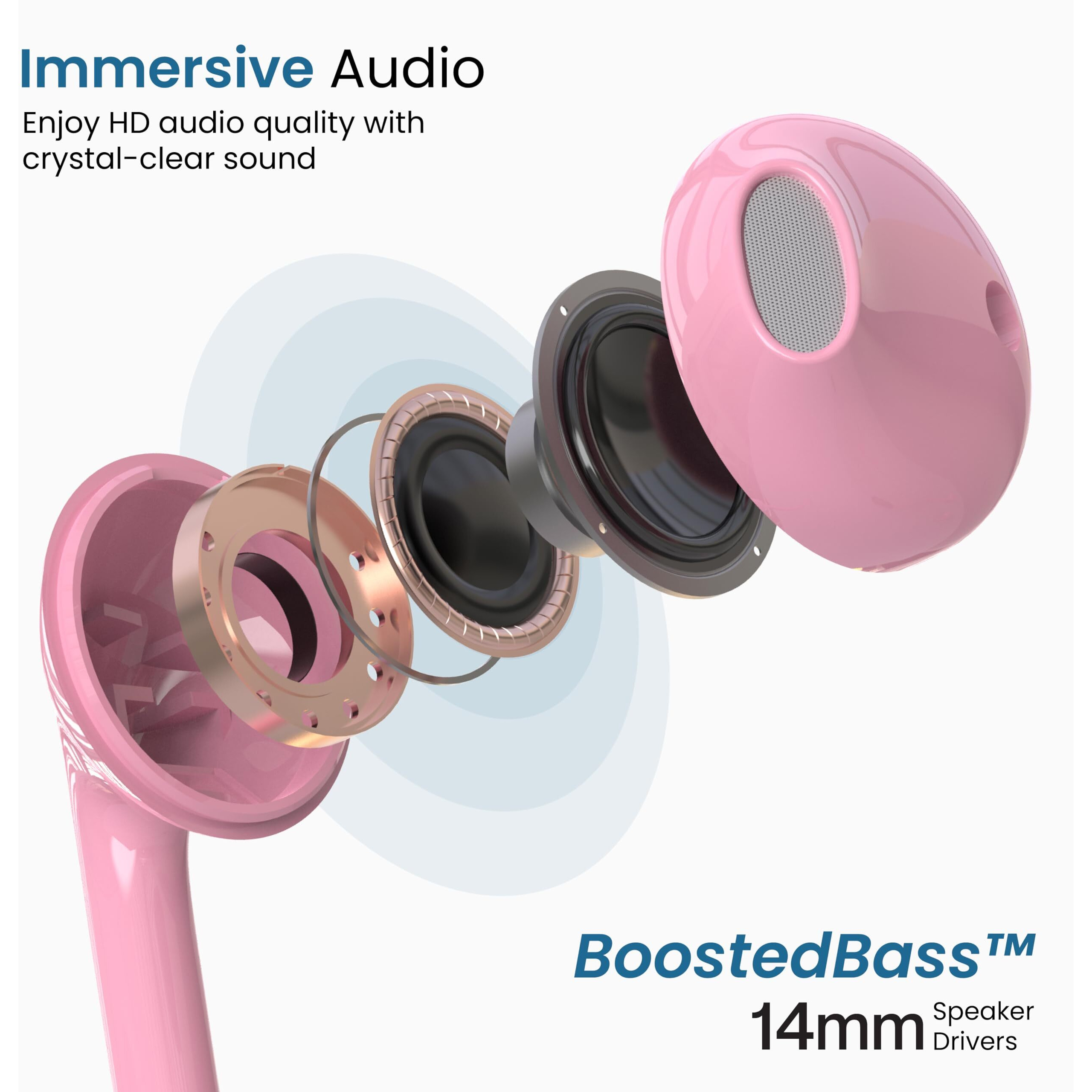 Ambrane Wired in Earphones with in-line Mic for Clear Calling, 14mm Dynamic Drivers for BoostedBass, 3.5mm Jack, Multi-Functional Controller (Stringz 38 Lite, Black)