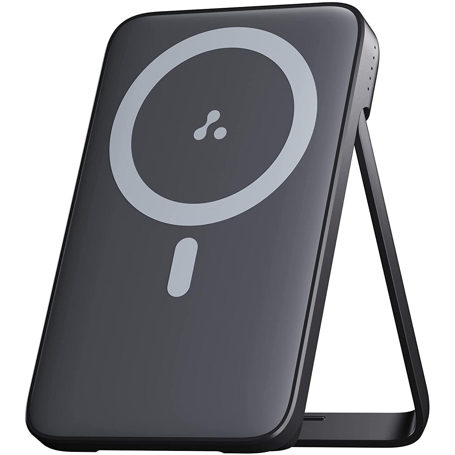 Ambrane 10000mAh Magnetic Wireless Power Bank with Stand, 15W Wireless Fast Charging, Compact 22.5W PD Wired Charger, Compatible with iPhone 12/13/14/15 & Other Wireless Devices (Aerosync PB10,Black)
