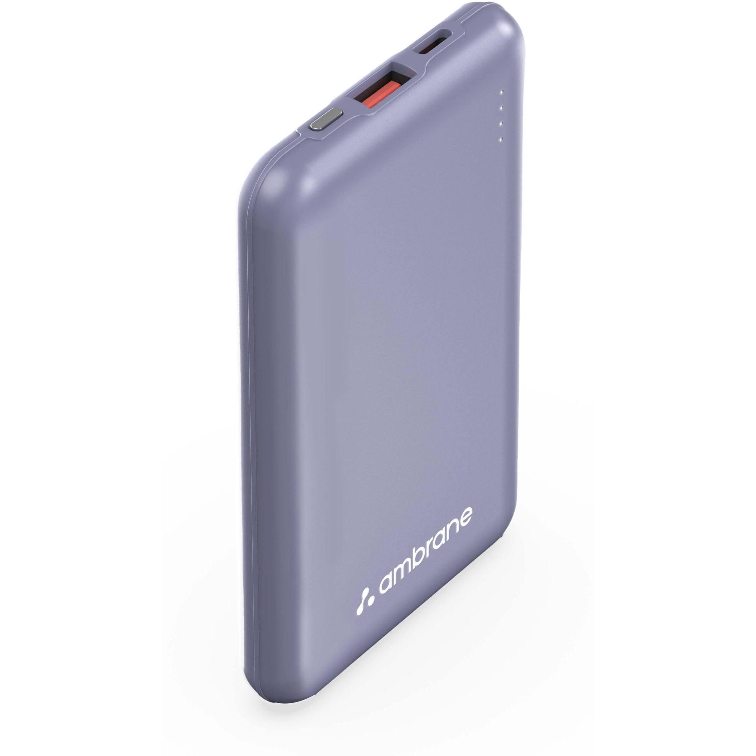 Ambrane 10000mAh Slimmest & Compact (Pocket/Bag Friendly) Powerbank, 22.5W Fast Charging, USB & Type C Output, Power Delivery, Quick Charge for iPhone, Android & Other Devices (Powerlit, Purple)