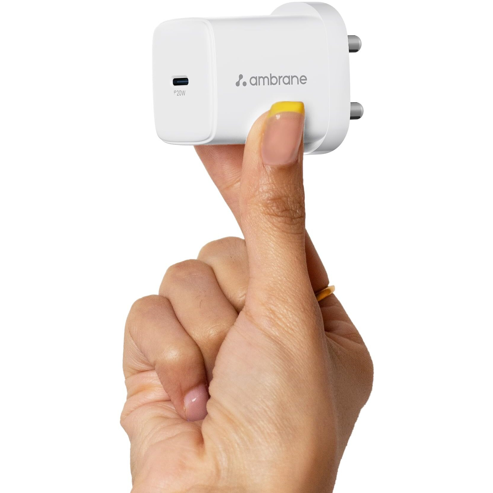 Ambrane 20W [Original] Type C Charger for iPhone 15/15 Plus/15 Pro/15 Pro Max, iPhone 14/14 Pro/14 Pro Max, iPhone 13/12/11 & Others, Specially Design for Apple Product, Fast Charge (Raap i20, White)